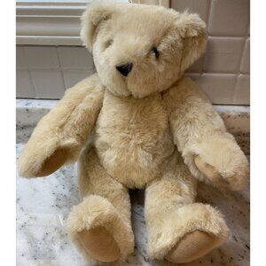 Vermont Teddy Bear Co. Blonde Jointed Teddy Bear Stuffed Animal Plush 15" USA